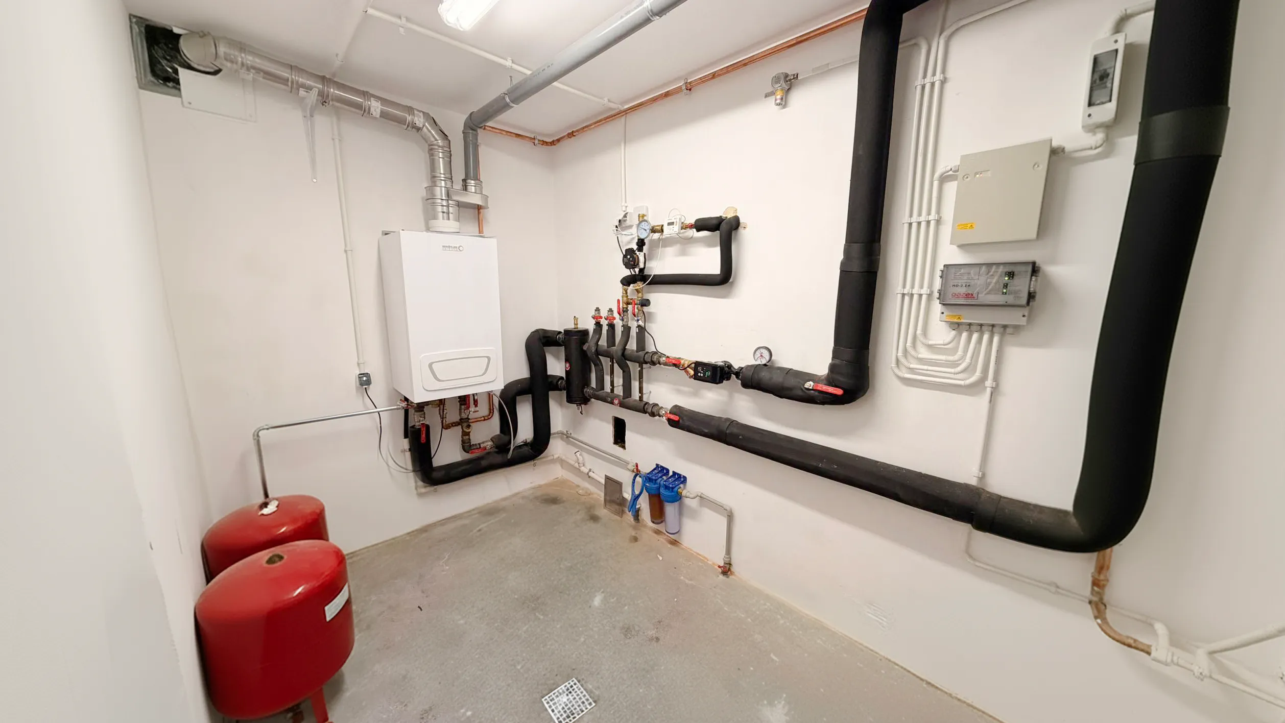 Tło przedstawiające nowoczesną kotłownię