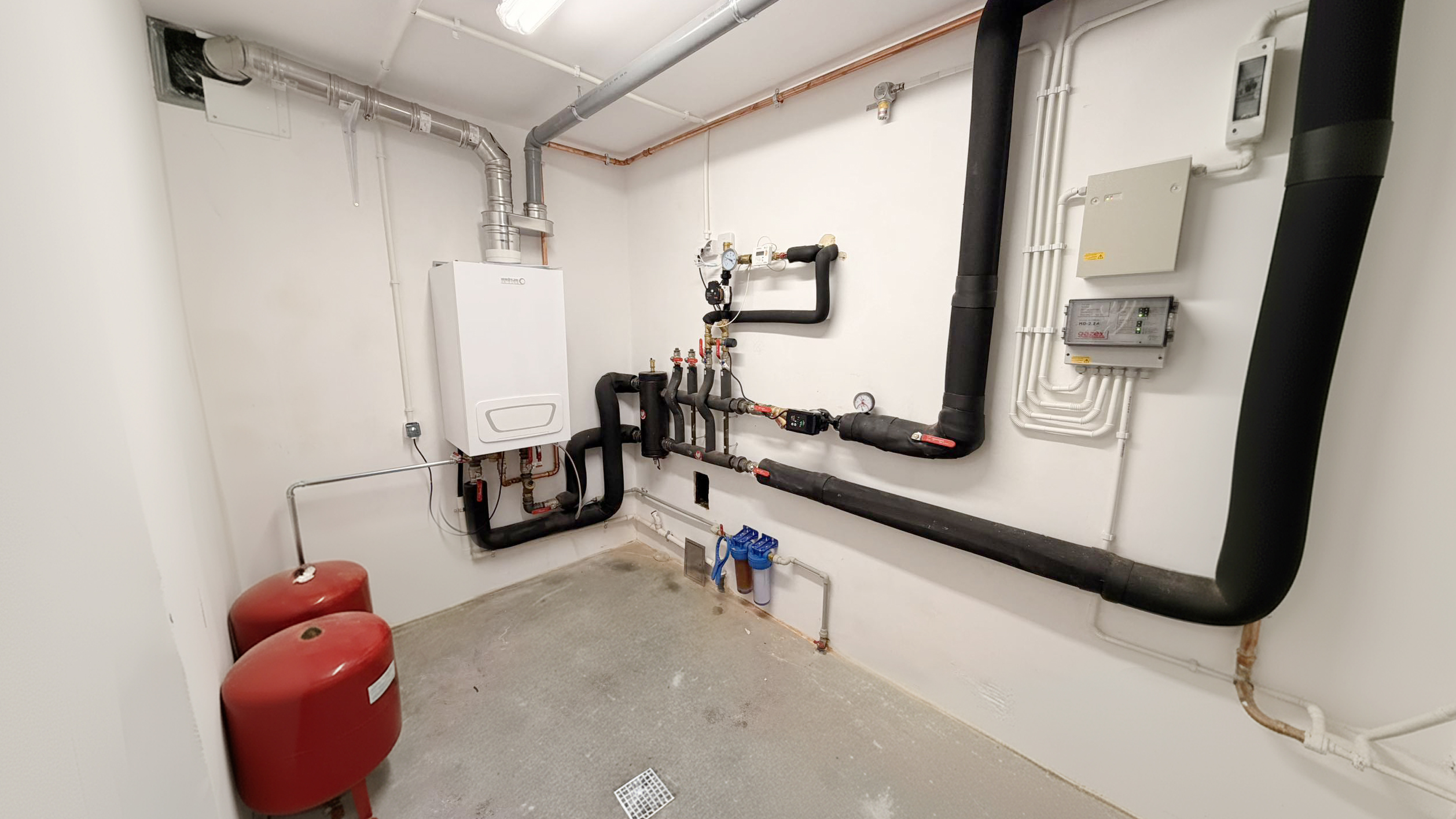 Tło przedstawiające nowoczesną kotłownię